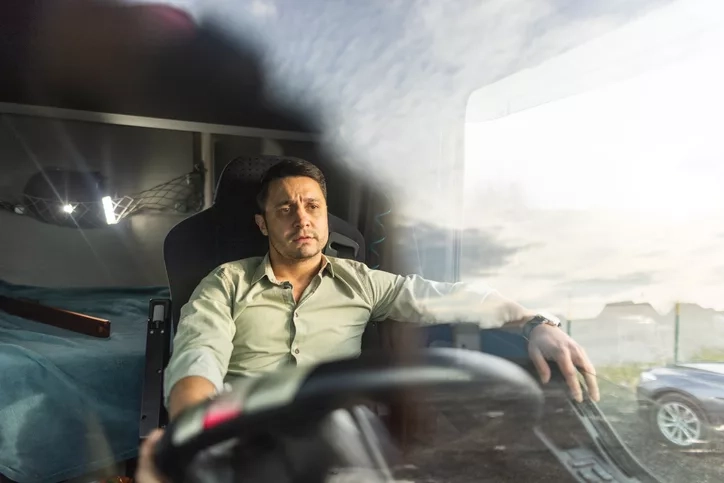 tired driver behind the wheel